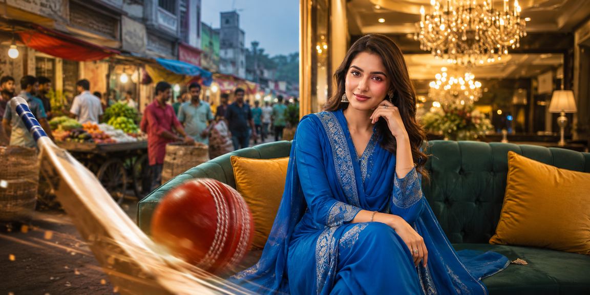 বগুড়ায় সালোয়ার কামিজ পরিহিত বাংলাদেশি ব্যবহারকারী মোবাইলে লটারি খেলছেন